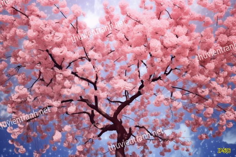Tranh dán tường hoa anh đào-JP-536 - Tranh tường chất lượng cao